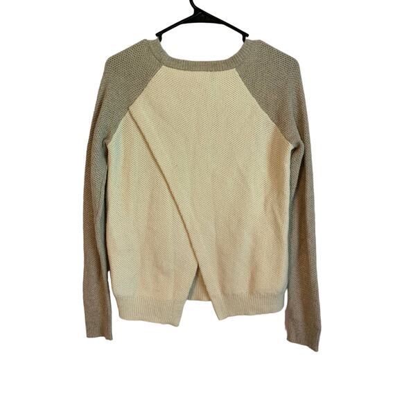 Madewell NWT XXS Oversize Cream/Beige Open Style Back Knit Sweater Lightweight - Picture 2 of 5